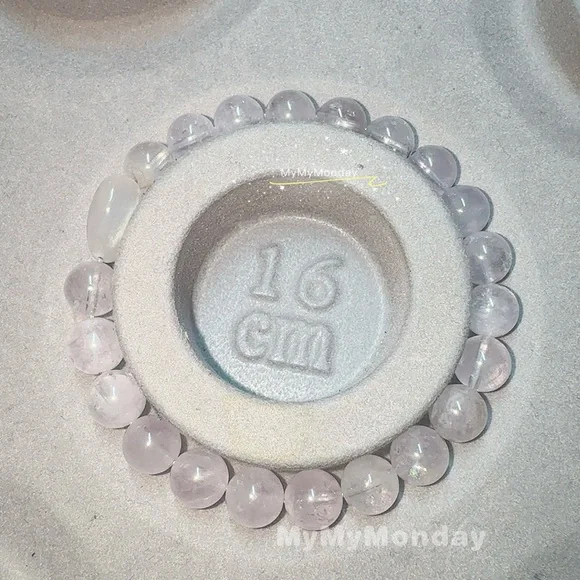 Herkimer Diamond Bracelet 8mm with Heart Moonstone - Picture 5 of 7